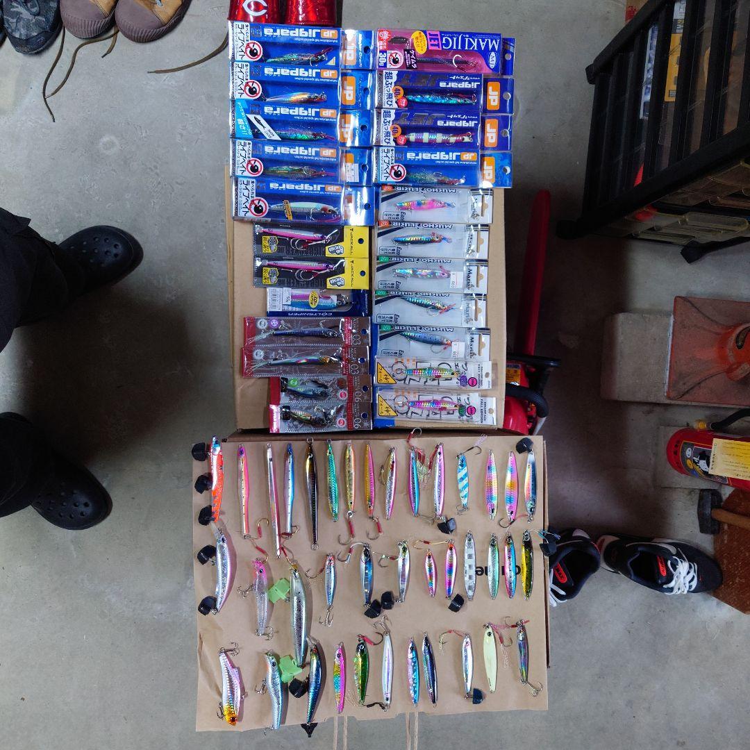 ショアジギングを引退します！メタルジグ、ミノープラグやその他セットで処分！