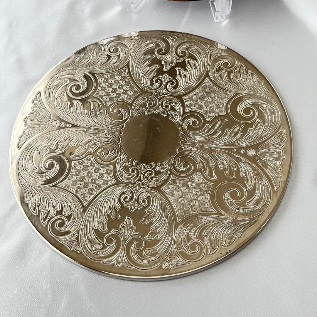 【英国】プレースマット 22cm 2枚【シルバープレート】大盤