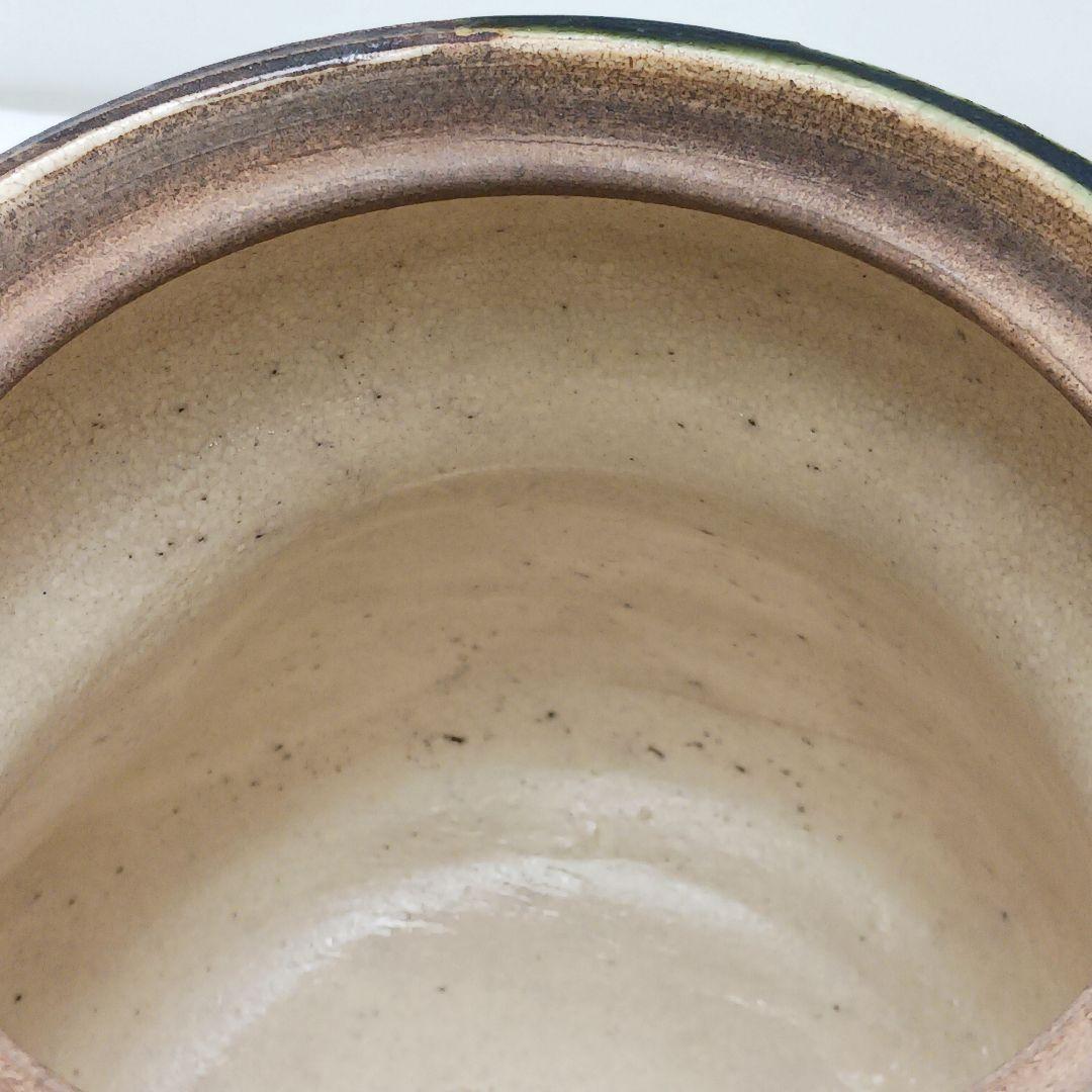 Y2228-2 茶道具 山口錠鉄 織部水指 共箱　こ