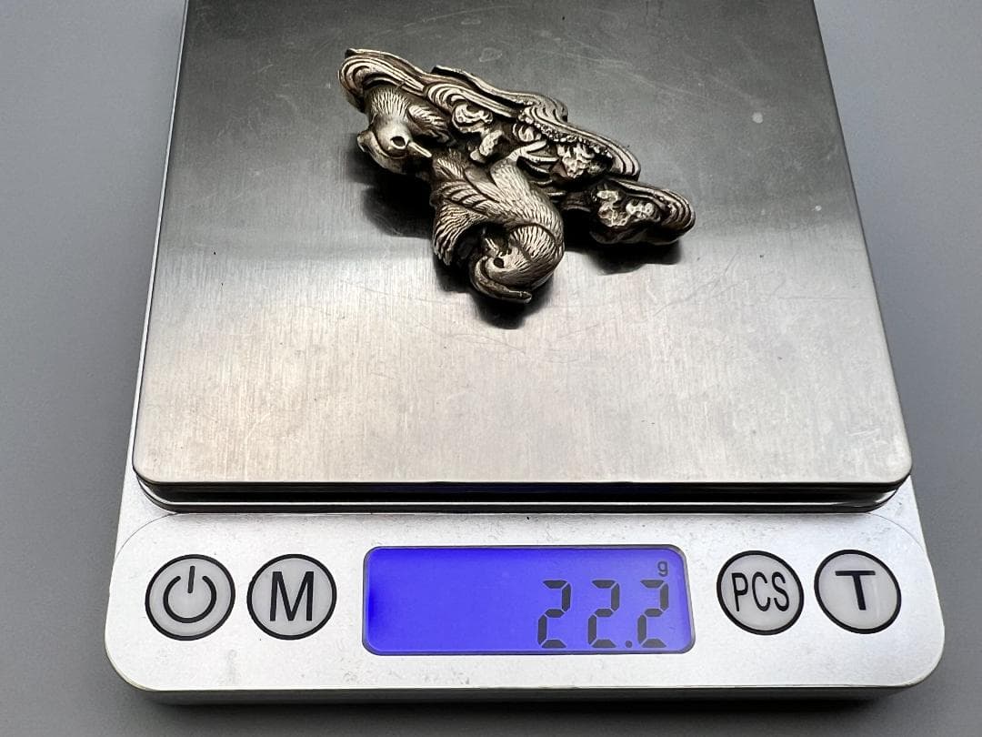 江戸明治金工　鴛鴦（おしどり） 雌雄　手彫　大目貫　大金具　骨董品