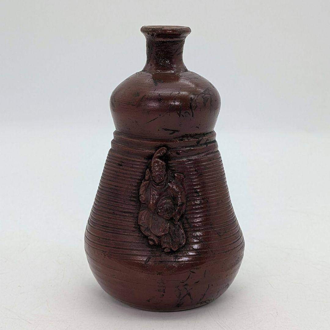 江戸末期 古備前 三方徳利 合箱合布 人形徳利 とっくり 一輪挿し花入 備前焼