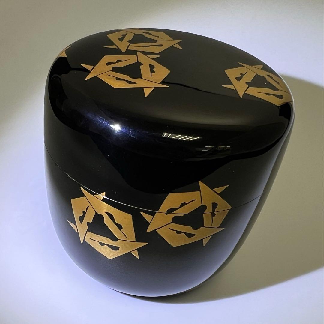 専用　即中斎書付有　内朱塗ウロコ鶴大棗　共二重箱　東Y8-0105☆1Fトトオオ