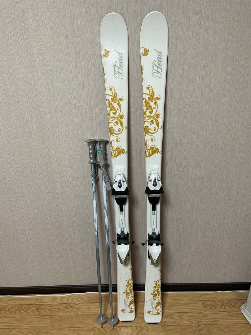 Head スキー板ストックセット ホワイト 155cm 女の子