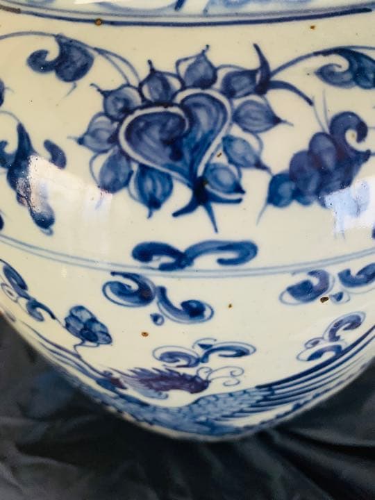 中国明時代染付(青花)大壺