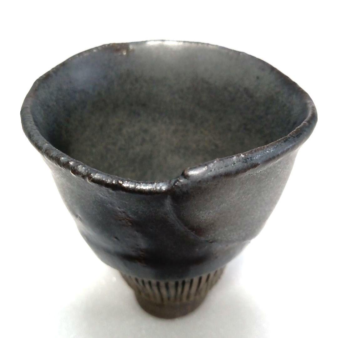 酒器 瀬戸黒 高台 ぐい呑 美濃焼