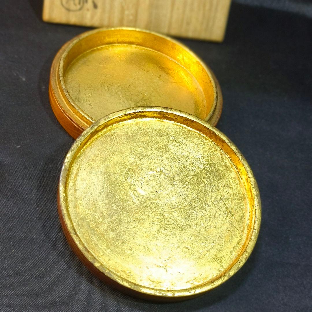 茶道具 内金香合 木製漆器 小堀家元職方挽物師【石井栗斎】作 骨董 旧家蔵出美品
