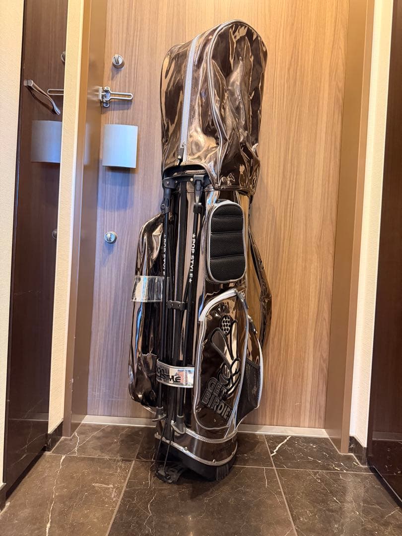 ひ*り様 GET BIRDIE シルバーゴルフバッグ