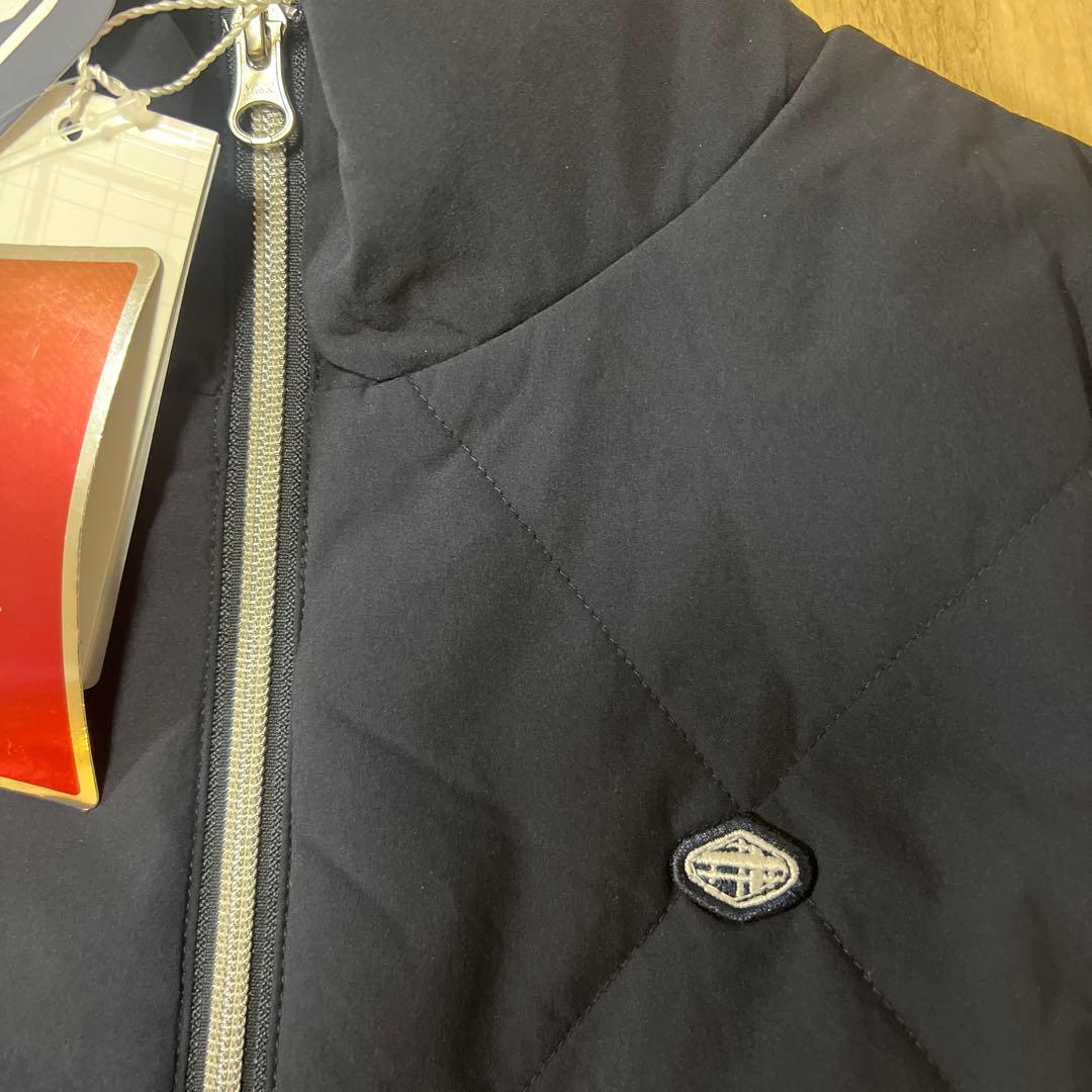 FIDRA ネイビー キルティング ベスト ハイネック