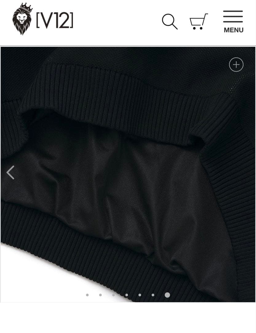 V12＊防風裏地付きニットセーター＊ブラック＊Lサイズ