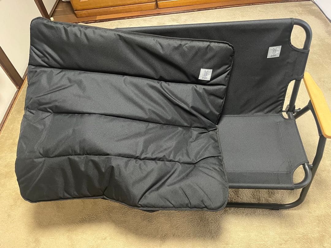 DODブラック 折りたたみアウトドアベンチ