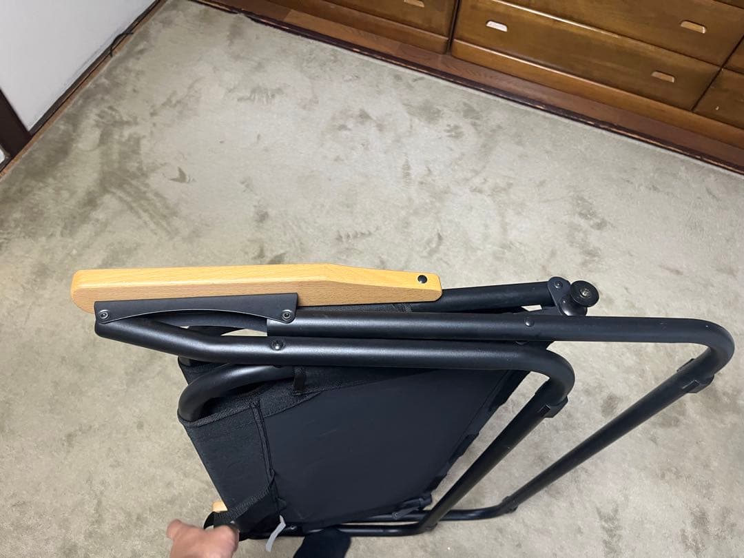 DODブラック 折りたたみアウトドアベンチ