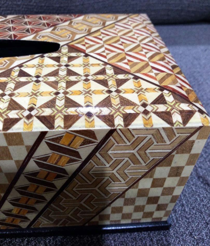 未使用　箱根寄木細工　まつば　ティッシュボックス　ティッシュケース