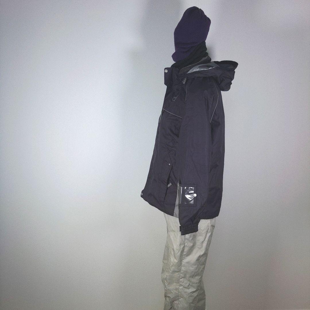 キッズ　子供　150cm　上下　男の子　スキーウェア　ネイビー　グレー　ニット帽