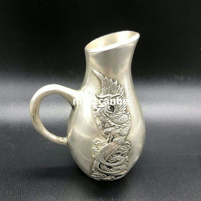 銅 細工 龍鳳分酒器 装飾品 工芸品 置物