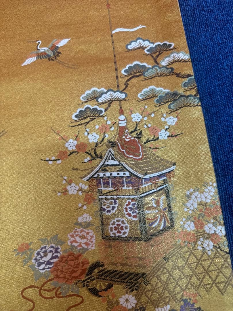 2673袋帯 古代彫金紋 西陣織 金糸　高級上質上品　約440cm 未使用