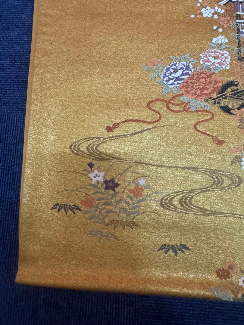 2673袋帯 古代彫金紋 西陣織 金糸　高級上質上品　約440cm 未使用