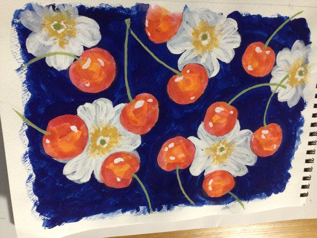 ガネーシャさん専用ですパステル画 3点セット 果物と花