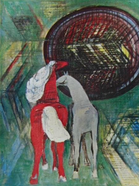 山口　薫、銅色の月、限定版、額装用画集より、新品高級額、額装付