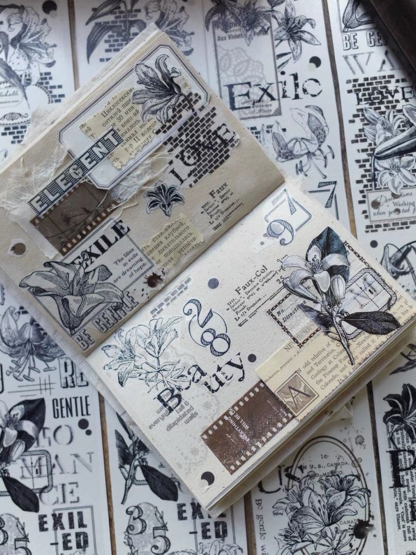 壹洱原创《旧影百合》海外マスキングテープ　マステ 【1871】