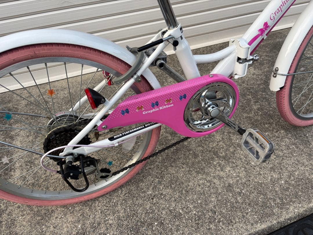 子供用自転車 20インチ ホワイト ピンク　GR-RIBBON