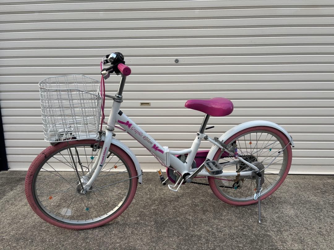 子供用自転車 20インチ ホワイト ピンク　GR-RIBBON