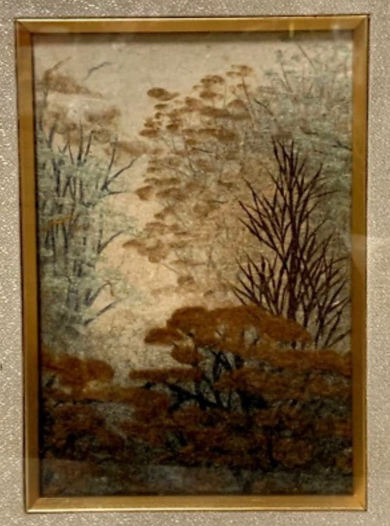 「樹」 山内一生 小原和紙工芸 貼り絵作家 額付き アート 絵画 r