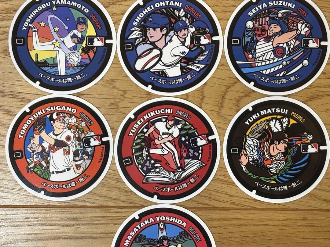 ⭐️WBC2026選出記念・非売品⭐️大谷翔平他 マンホールステッカー限定7点セット