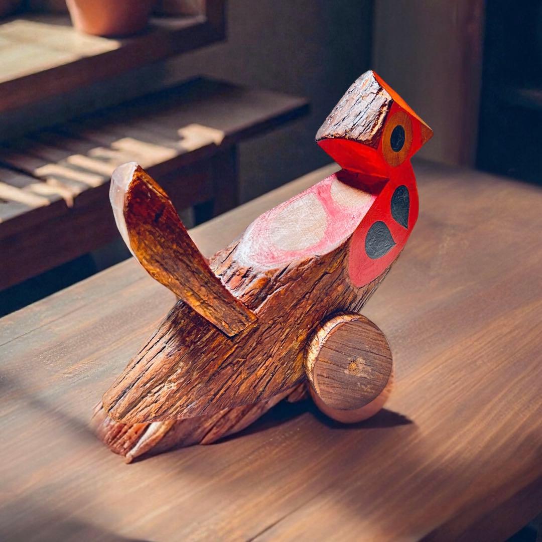 佐賀県廃絶郷土玩具 杵島山（きしまやま）一刀彫り・きゃつぐろC・新里真紗生 民藝