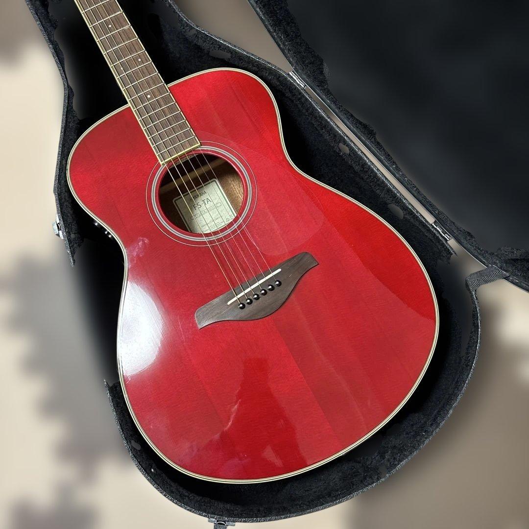 YAMAHA FS-TA レッド アコギ トップ単板（訳あり）ハードケース付き