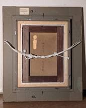 【真作】絵画　安宅乕雄　油彩4号　アイリス　春を告げる花瓶の彩り　Y20