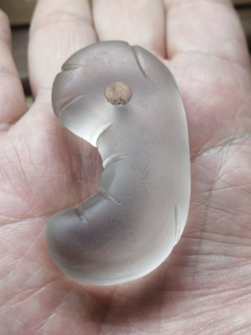 ★【ジャッキー】古墳期『古代水晶勾玉』出土品　大型勾玉5.7cm儀式勾玉