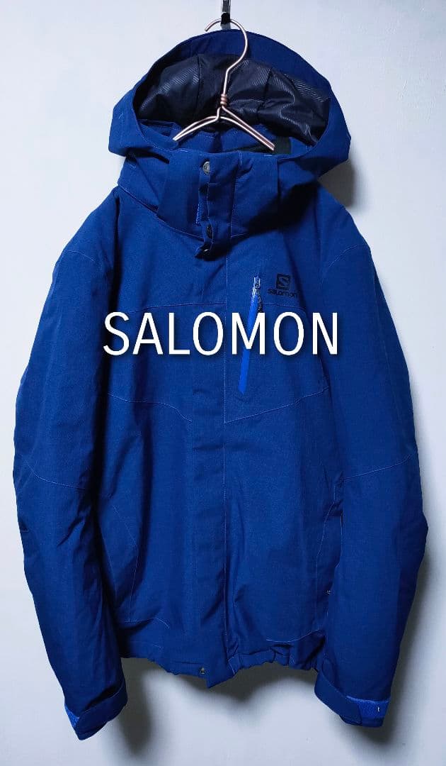 【SALOMON サロモン】スキーウェア ブルー 中綿 保温 メンズM