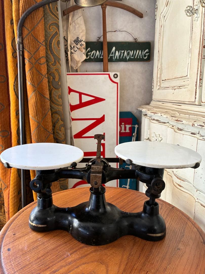 フランス　アンティーク　スケール　秤　バランス　卓上　天秤　100年　レア