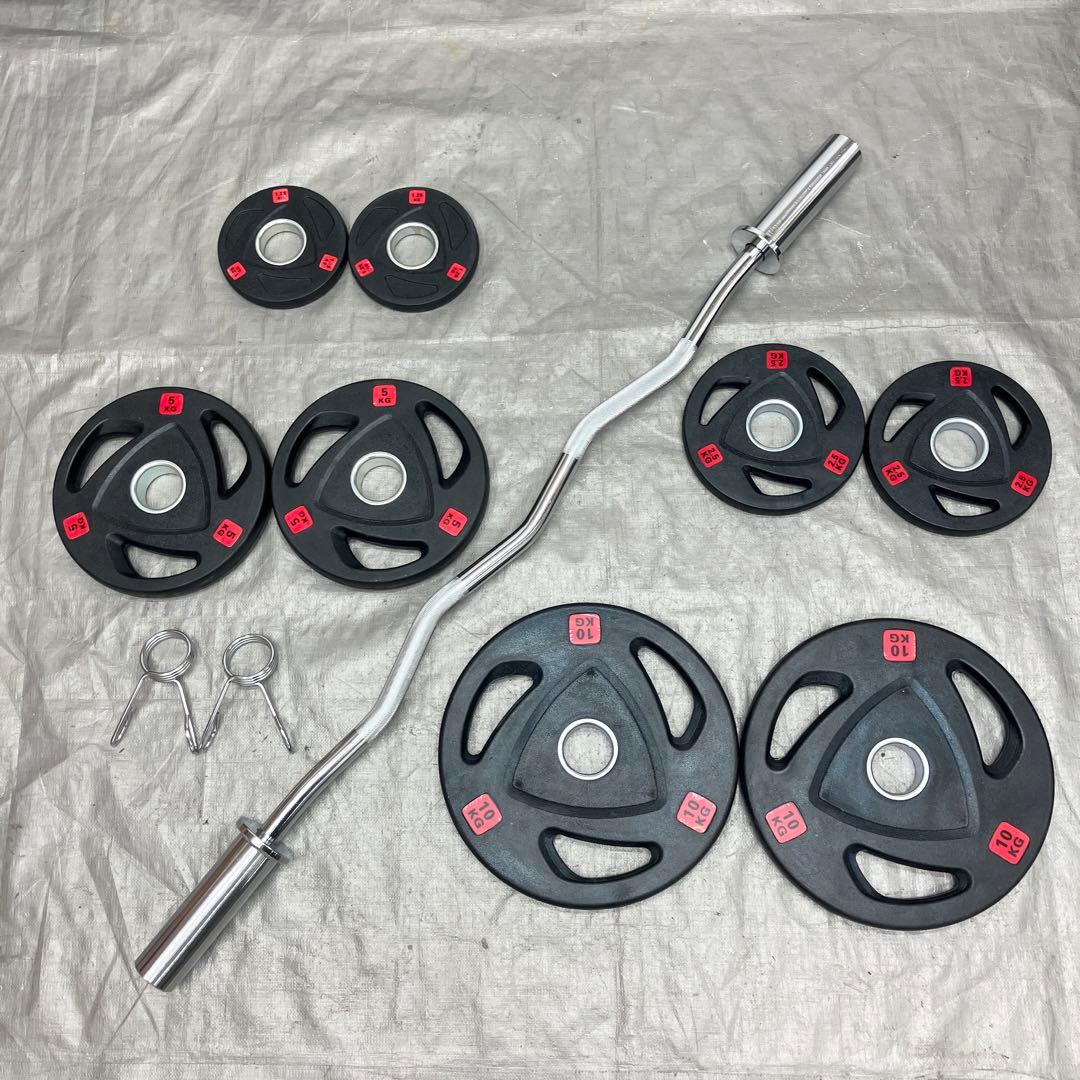 ■送料無料■プレート37.5kgセット バーベル EZバー オリンピックプレート