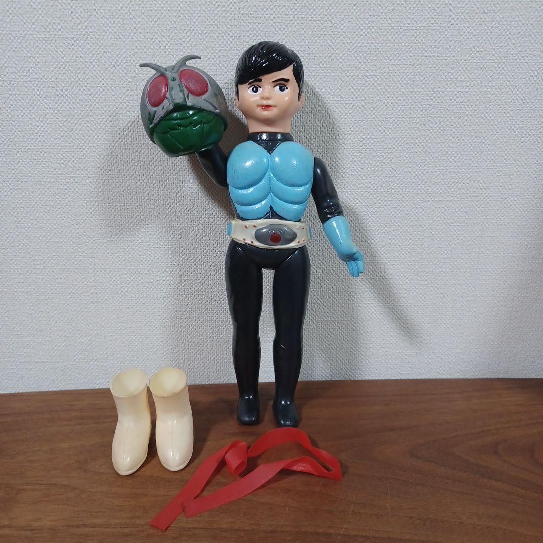 無版権　パチもの「仮面ライダー」風の面取れ希少ソフビフィギュア