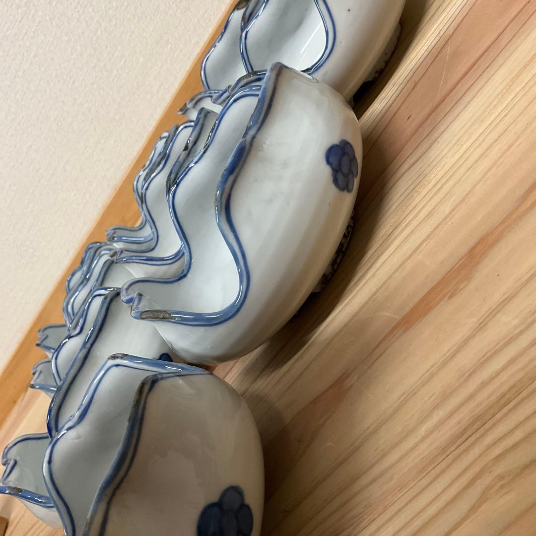 古染付　山水図膾向付　１０客揃え