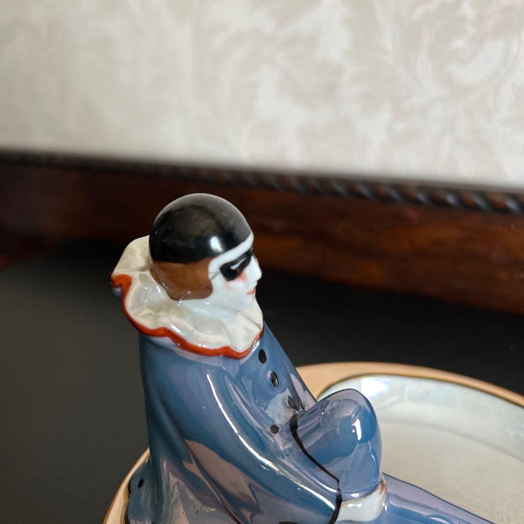 オールドノリタケ　アールデコ　ラスター彩 ピエロ　置物・トレー