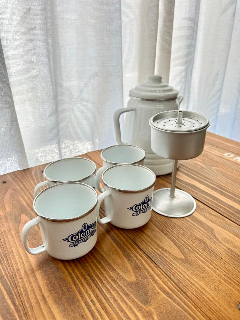 値下げ‼️ 【限定品】Coleman ヴィンテージパーコレーター&マグカップセット