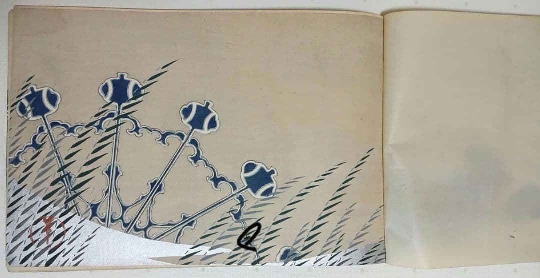 琳派神坂雪佳の稀版画図案画帖ちく佐（弐)図案版画12図柄揃い明治34年出版