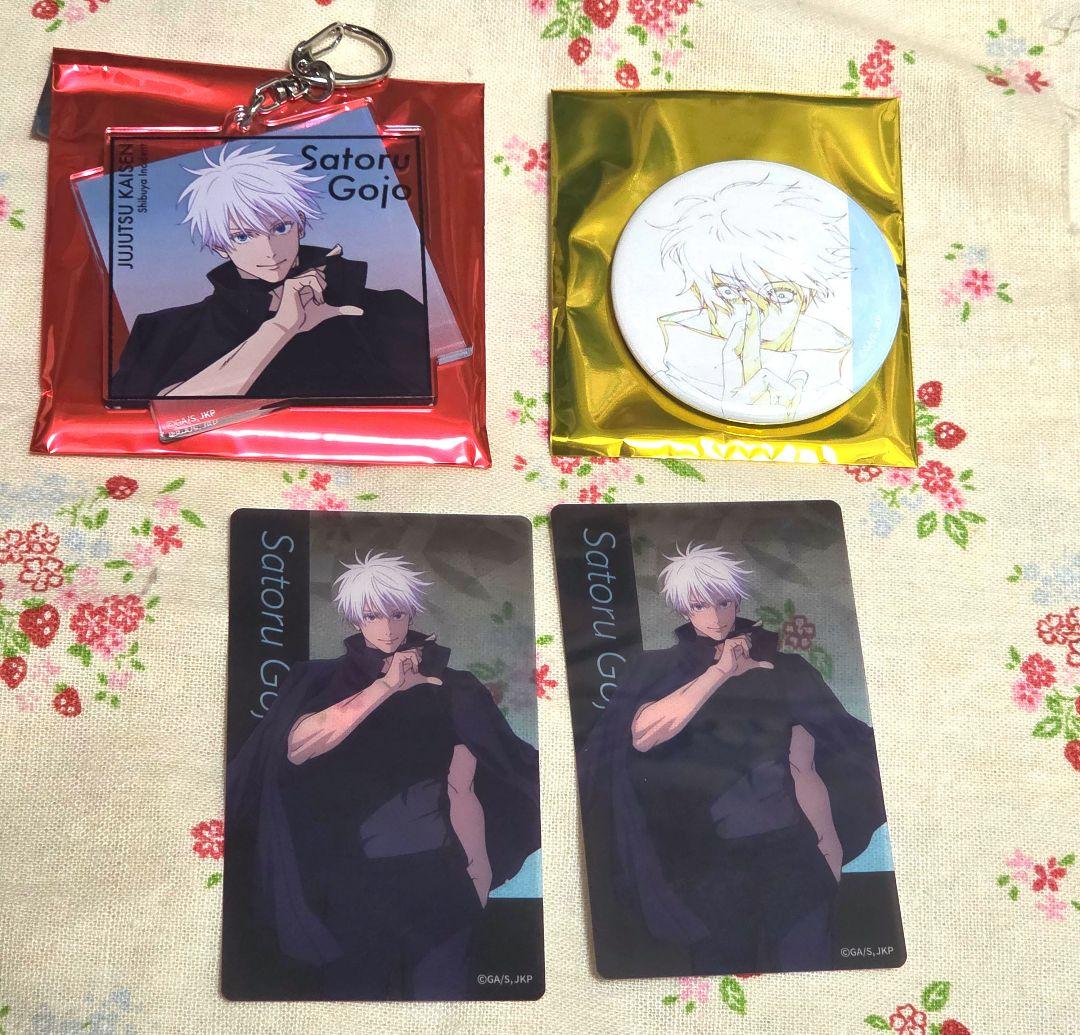 呪術廻戦 アニメーション呪術廻戦展 五条悟 アクリルキーホルダー 缶バッジ