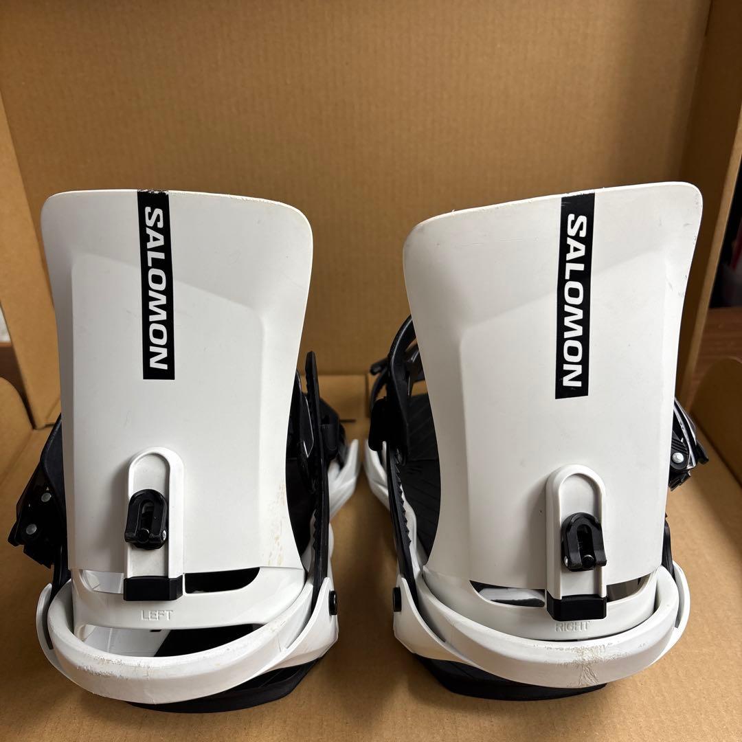 水島新一 SALOMON スノーボードビンディング ホワイト/ブラック　M