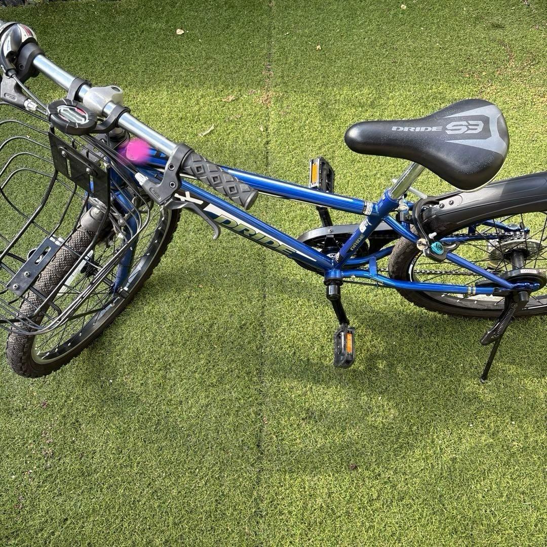 PRIDE 子供用自転車 青 フロントバスケット付き　引き取り限定　22インチ