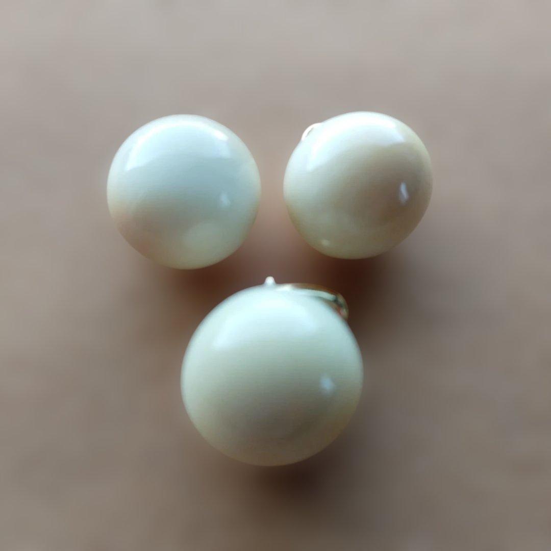 鯨歯　マッコウクジラ　牙玉ペンダントトップ　11.5㎜　10個　②