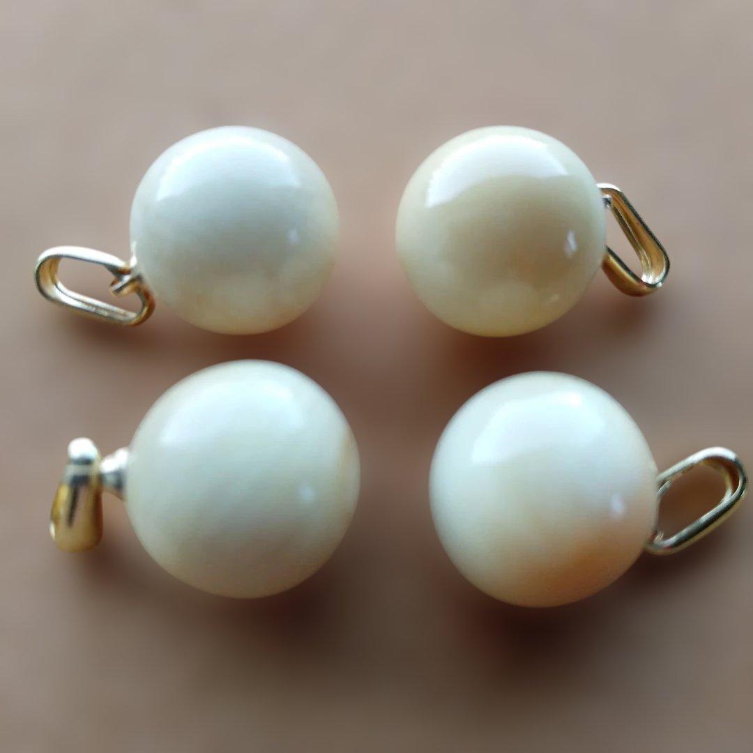 鯨歯　マッコウクジラ　牙玉ペンダントトップ　11.5㎜　10個　②