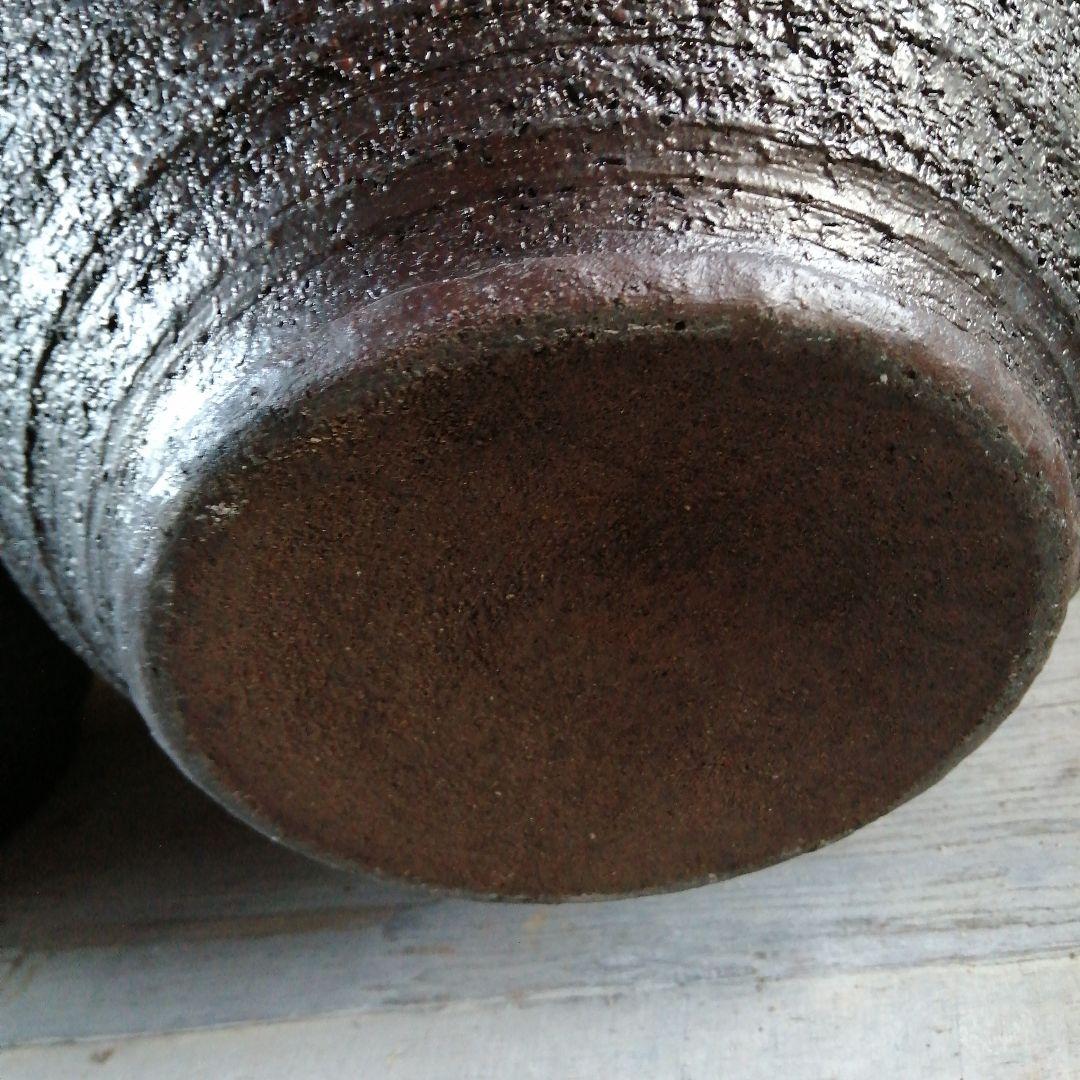 常滑焼　岩肌風火鉢一対　24.5cm　昭和中期