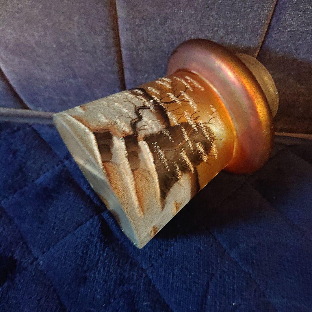 美品☆イギリス冬景色手描、ガラスランプシェード、アンティーク