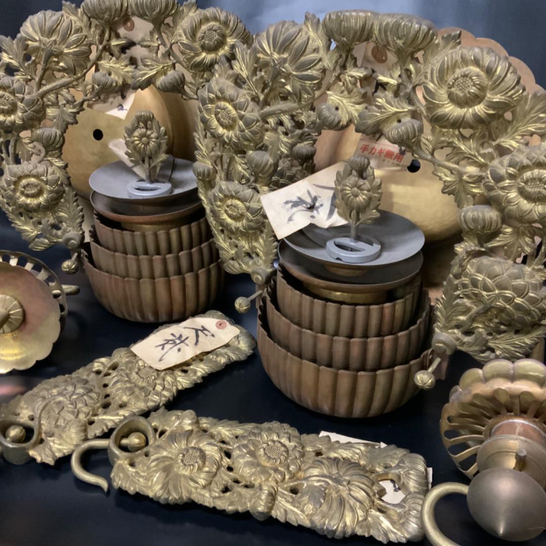 極上・菊輪灯・浄土真宗・本堂用・京仏具・仏像・宣徳・銅鑼・妙鉢・煎茶道具