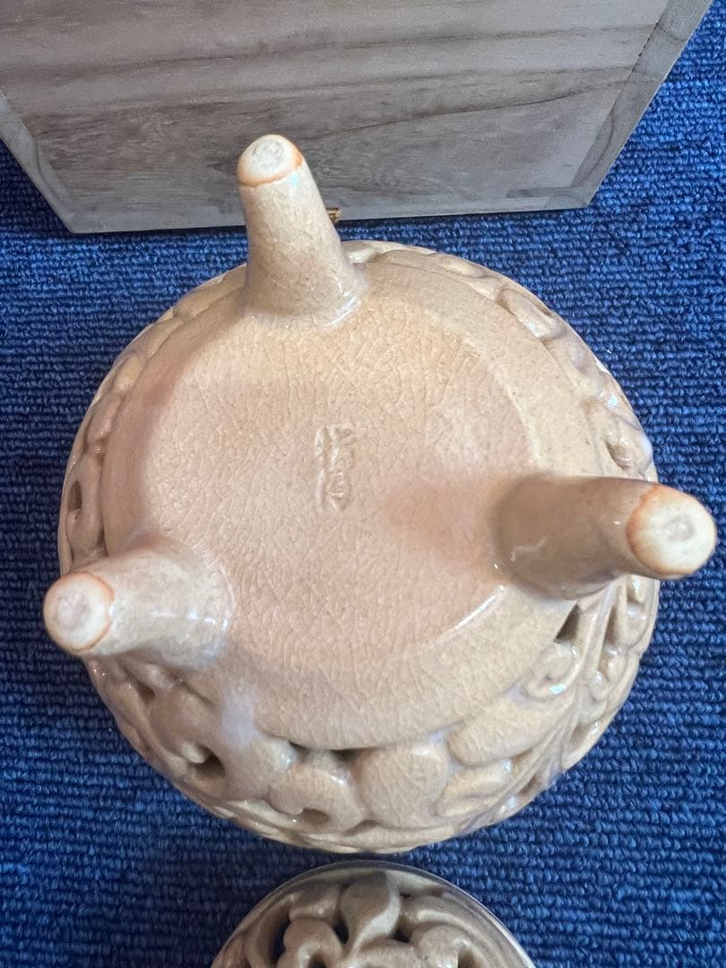 1136 萩焼　指月窯　波多野善蔵　香炉　未使用