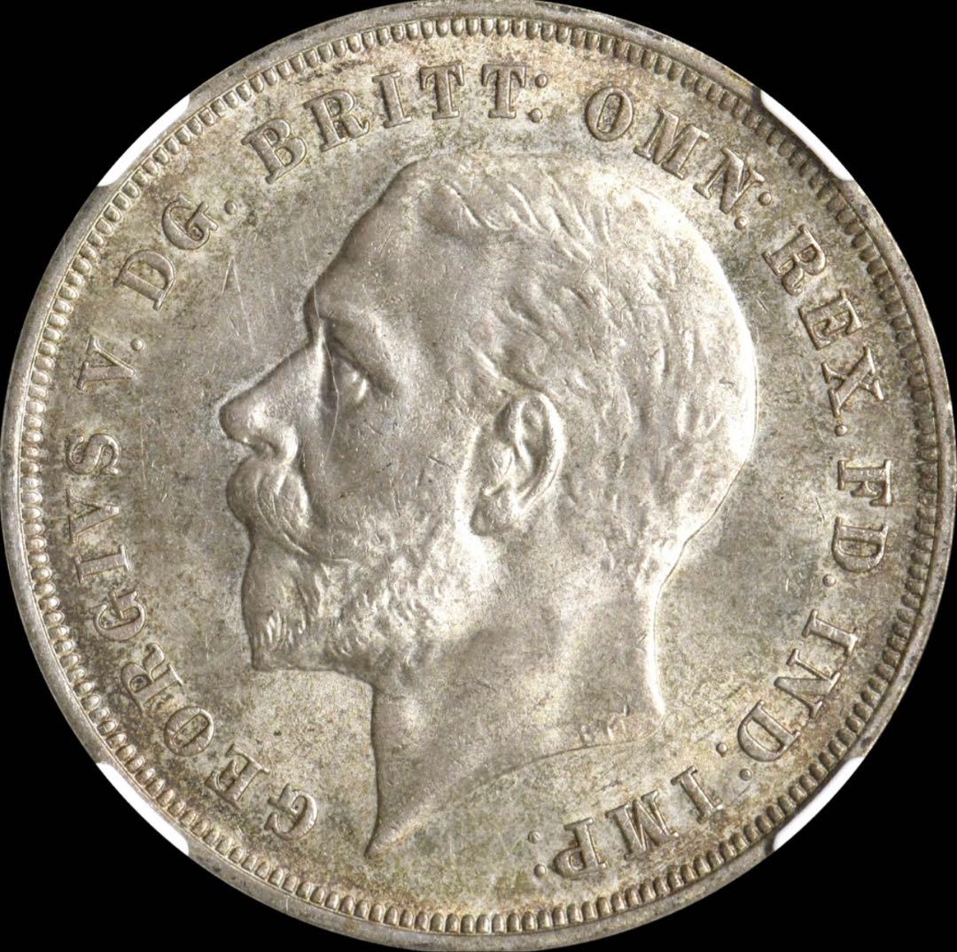 【NGC MS63】1935年 イギリス クラウン銀貨 ジュビリー 鑑定品