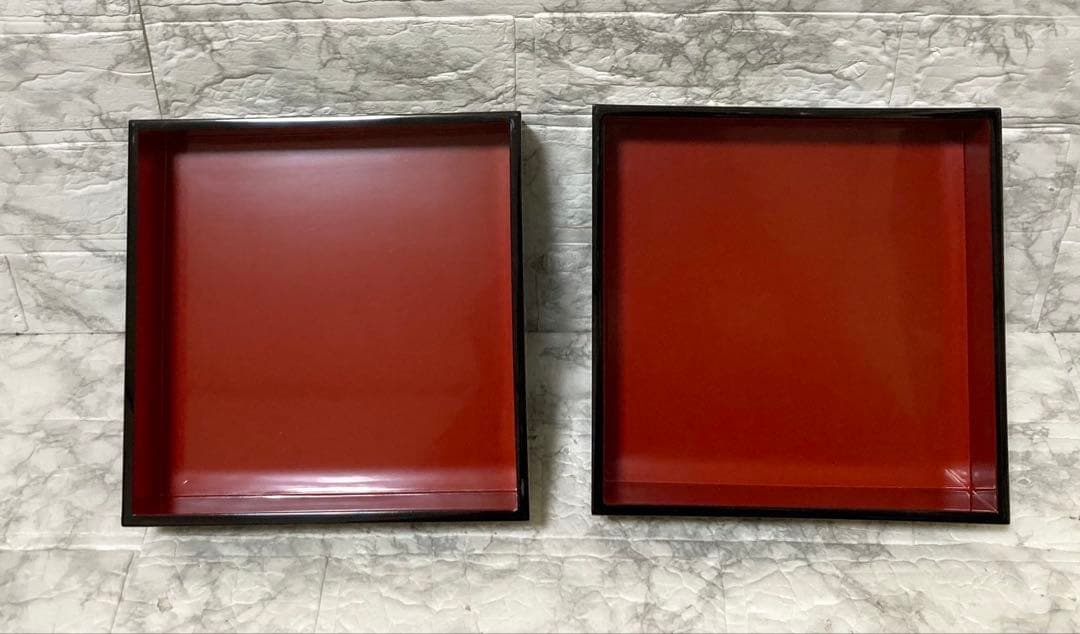 【未使用】輪島屋造 沈金師 水尻清甫 刻「輪島塗 四段重 台付」 共箱